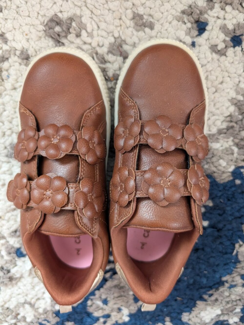 Brown Little Girls Shoes Sneakers Size 2
